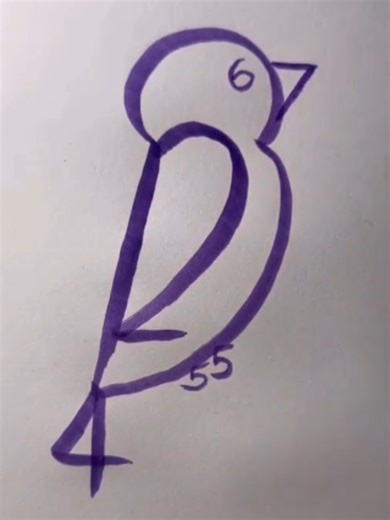 ‏easy bird drawing 🐦 #draw #learnontiktok #drawingtutorial #fyp