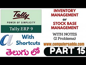 Inventory Management (or) Stock Base Management in Tally – Computers adda