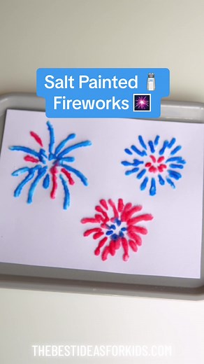 Salt Painted Fireworks for Kids