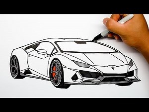 How to draw a car - Lamborghini Huracan - Step by step #1