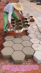 Concrete Hexagon Paving: Installing 50+ Pavers Per Hour with Specialized Mold Technique