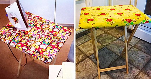 Turn a TV Tray Into An Ironing Board With Free Pattern