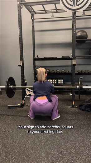 Why? Because the front loading means this variation places a greater demand on the upper back and quads, and also works the core more by challenging posture, coordination, and stability. Let me know what you think #fyp #gymtok #gym #zerchersquats #legday