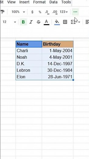 How to make a table in google sheets!