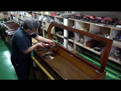 Process of Making an Antique Grandfather Clock. Clock Factory in Korea.