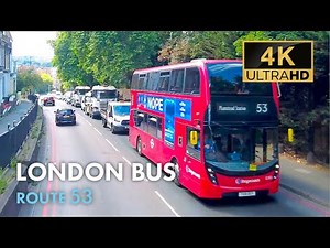 London Bus Ride, Route 53, Double Decker, 4K Virtual Tour