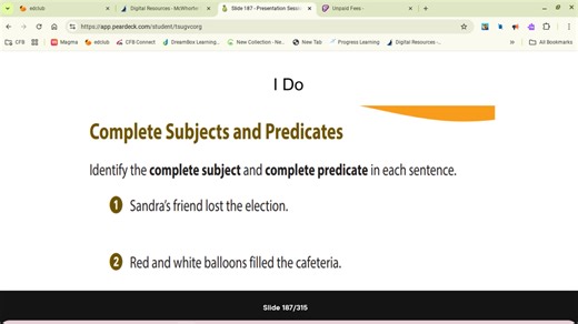 Complete Subjects and Predicates  Identify the complete subject... | Filo