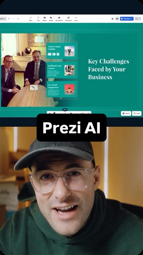 Adam Stewart on Instagram: "Stop making presentations that put people to sleep. With Prezi AI, your ideas flow on an open canvas instead of static slides. Upload a PDF, PowerPoint, or Word doc, and Prezi AI instantly transforms it into a custom-designed presentation… no templates, no design skills required. Cinematic zoom, smart AI design, and dynamic layouts keep your audience engaged from start to finish. Perfect for pitches, training, or your next big meeting. Try Prezi AI and see how present