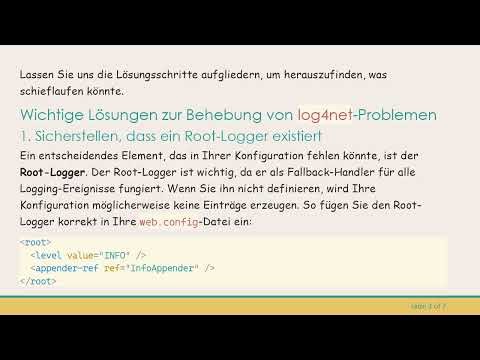 Fehlerbehebung bei log4net Konfigurationsproblemen in ASP.NET 3.5