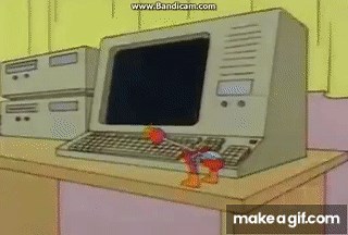 Homer's typing Bird on Make a GIF
