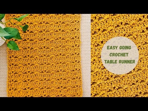 Easy Going Crochet Table Runner Part of The Table Decor with a Story Blog Hop