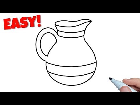 How to draw a Pitcher easy step by step