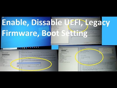 how to enable and disable UEFI / legacy firmware / boot setting in windows 11, 10 any PC with Fix