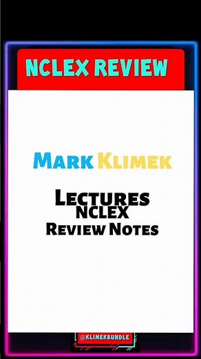 MARK KLIMEK NCLEX STUDY GUIDE NOTES 2025 Update #Markklimek #Klimekreview #Nclex