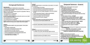 Compound Sentence Activity for Kids