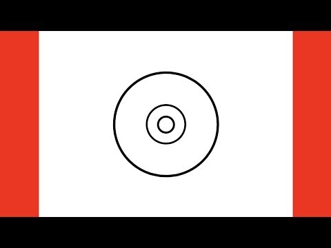 How to draw a CD DVD DISC / drawing compact disc step by step