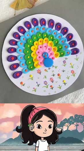 137K views · 339 reactions | Making a beautiful peacock 3d drawing using clay. Shape the outer curve of the feathers with clay, using a small round piece and spreading it to form the feather. Repeat this process, changing colors as you move inward, adding a tiny ball of clay to each feather. Finally, shape the peacock’s body and face in the center. Your 3D peacock is ready! | Paper Craft Ideas | Facebook
