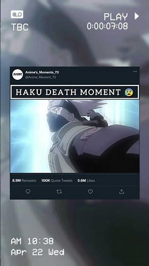 HAKU DEATH MOMENT 😰😶‍🌫️ NARUTO HINDI DUBB/ #shortsfeed #anime #naruto #narutoshippuden #shorts