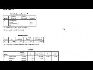 Simple regression analysis in SPSS