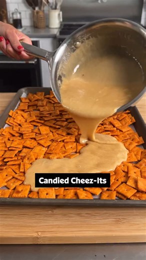 Hey @cheezit, when are these hitting shelves? 🌟🧀 When we saw Candied Cheez-Its on our feed, we knew we had to try them for ourselves. As it turns out, they are the perfect sweet and salty snack! Continue reading or click the link in the @allrecipes bio for the full recipe. 👇 Ingredients: 1 stick unsalted butter 1 cup light brown sugar, packed 1/2 cup light corn syrup Salt 1/4 teaspoon baking soda 1 (11.7-ounce) box Cheez-It Crackers Directions: Preheat the oven to 250 degrees F (120 degrees C