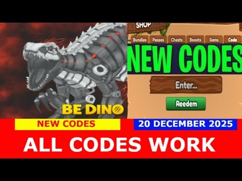 *NEW CODES WORK* [HOLIDAY UPDATE] Be Dino Jurassic Dinosaur Simulation ROBLOX | December 20, 2025