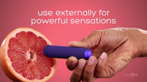 plusOne Grooved Vibrating Bullet 2.0 Soft Touch Massager, 10 Vibration Settings, Waterproof