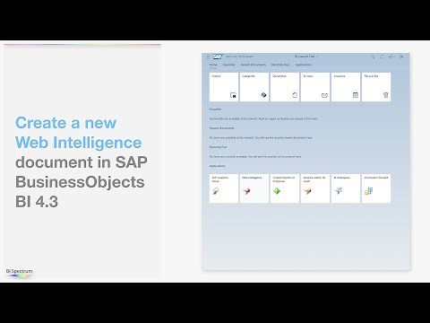 Create a new Web Intelligence document in SAP BusinessObjects BI 4.3 - BI Spectrum Analytics Academy