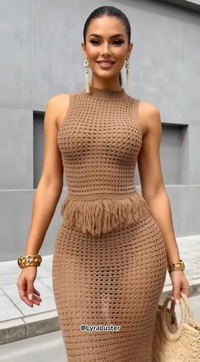 Effortless Crochet Elegance ✨ Stunning Fringe Maxi Dress #ootd #outfitideas #summeroutfit