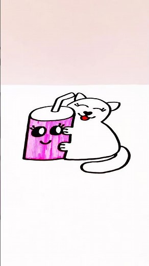 How to draw a cute Cat step by step #art #shorts