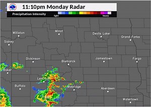 1.9K views · 17 reactions | Radar loop through 1110 pm CDT. Showers and thunderstorms will continue to develop and expand north. | US National Weather Service Bismarck North Dakota | Facebook
