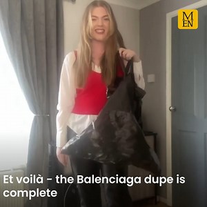 20K views · 418 reactions | Two hours, a bin bag, some colourful language and a sewing machine - we recreated the £1,470 Balenciaga 'trash bag' without spending a single penny  | Manchester Evening News | Facebook