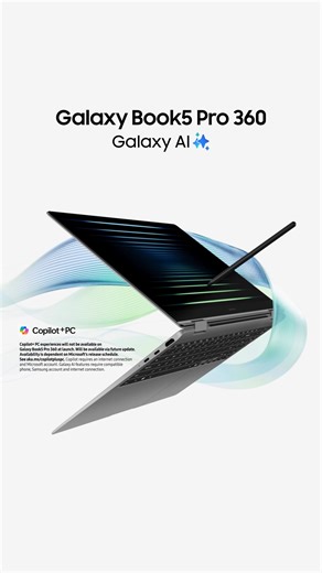 Flex your creativity with our most capable Galaxy AI PC yet. Get up to $500 trade-in credit on the new Galaxy Book5 Pro 360. | Samsung