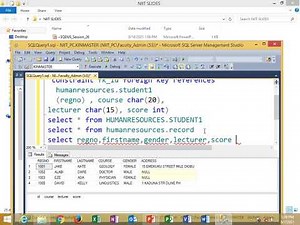 how to create foreign key constraint, how to insert values using GUI, how to use join in a table