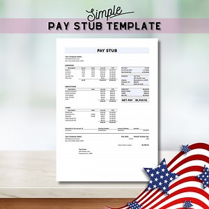 Pay Stub Template: Excel & Google Sheets, Earning Statement (digital Download) - Etsy