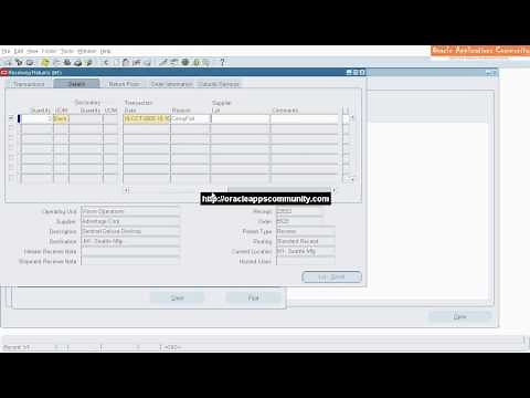 Return To Vendor - Oracle Purchasing
