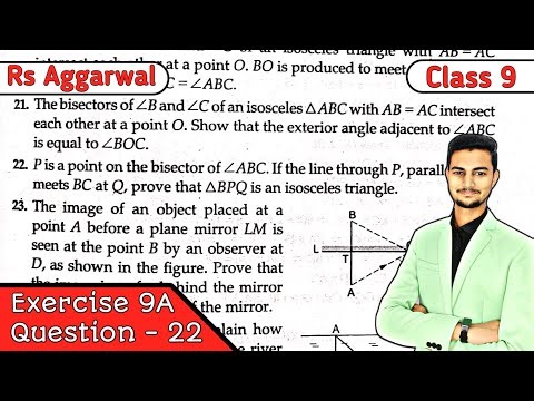 Class 9 Ex 9A Q22 Congruence of Triangles and Inequalities in a Triangle | Rs Aggarwal | CBSE