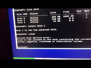virtual disk service error clean is not allowed on the disk containing the current boot | FIXED