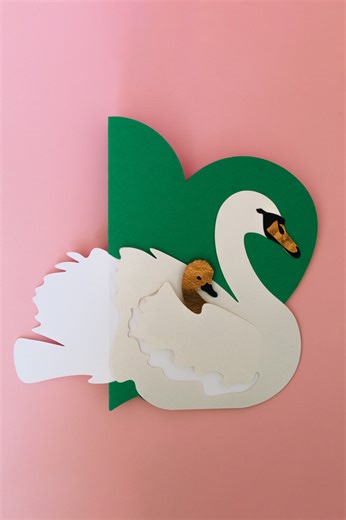 Swan SVG Design | Cricut Mother's Day Card and Baby Shower Card - Gilded Stork