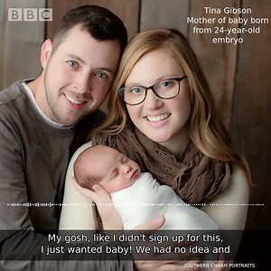 37K views · 275 reactions | Tina Gibson gave birth to a healthy baby girl, conceived from an embryo frozen in 1992. | BBC World Service | Facebook