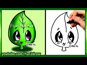 How to Draw Cute Easy - Leaf Earth Day - Fun2draw | Online Drawing Tutorials