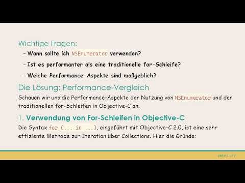 Verständnis der Performance Tradeoffs zwischen NSEnumerator und For-Schleifen in Cocoa