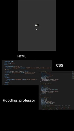 Bulb toggle switch HTML and CSS #coding #html #css #javascript #python #button #toggle #animation