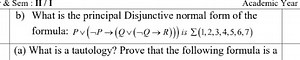 b) What is the principal Disjunctive normal form of the formula... | Filo