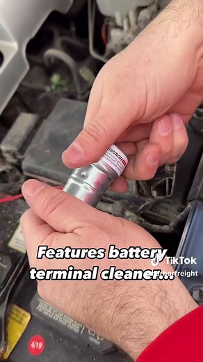 Quickly remove corrosion from battery terminals with the Pittsburgh Battery Terminal Cleaner. Only $2.99 at your local #HarborFreight!