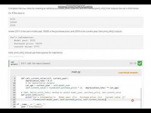 Python 8.9 LAB: Car value (classes)