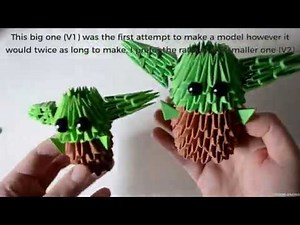3D Origami Baby Yoda tutorial