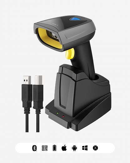 1D/2D Wireless Bluetooth Barcode Scanner with Smart Base, BCST-52