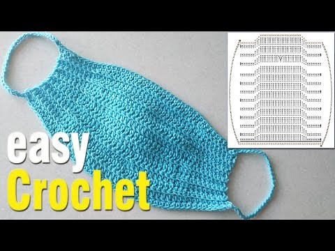 Crochet: How to Crochet a Face Mask for beginners. Free pattern.