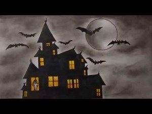 Scary Halloween Drawings - How To Draw a Haunted House Step by Step || Halloween Drawings