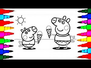 Learn Art l How To Draw and Color l Peppa Pig Drawing Coloring Videos For Children l Learn Colors